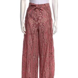 Zimmermann Realm Paisely Print Wide Split Leg Pant Size 1